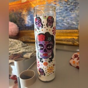 Sugar skull candle